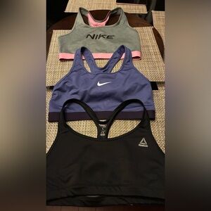 NIKE Y REEBOK Women's Sports Bra - Black GREY PINK BLUE combo